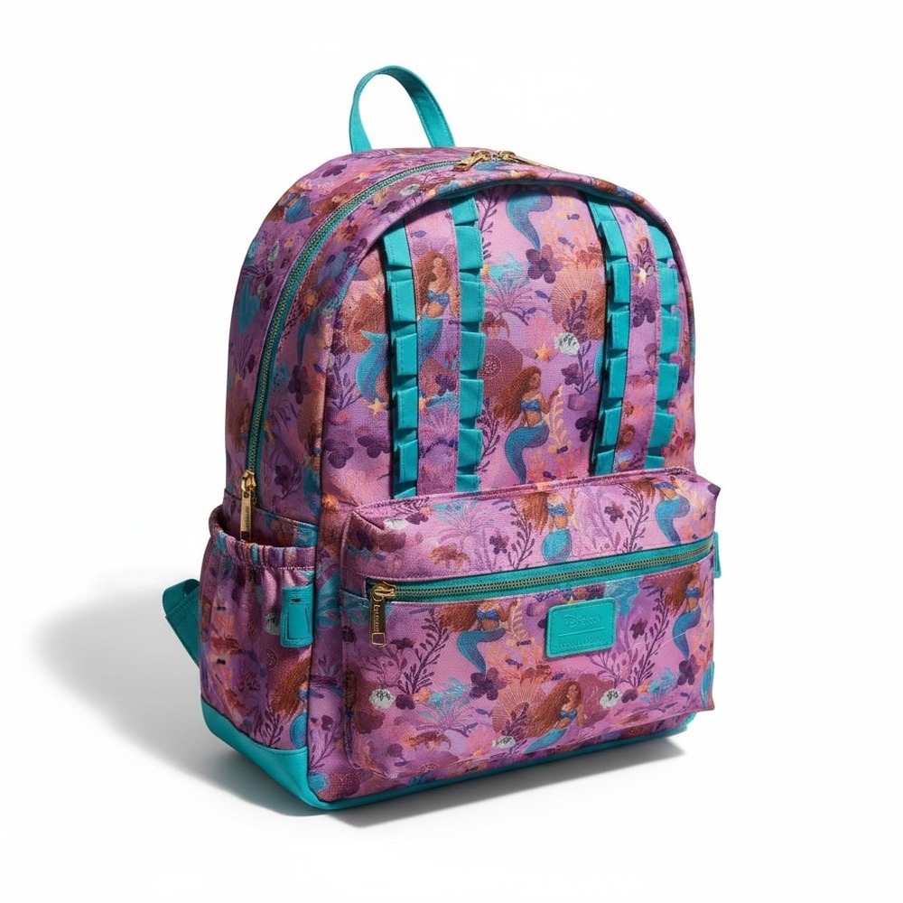 Disney Posh Peanut Ariel Little Mermaid Backpack and Packing Cube Set Purple - Picture 2 of 8